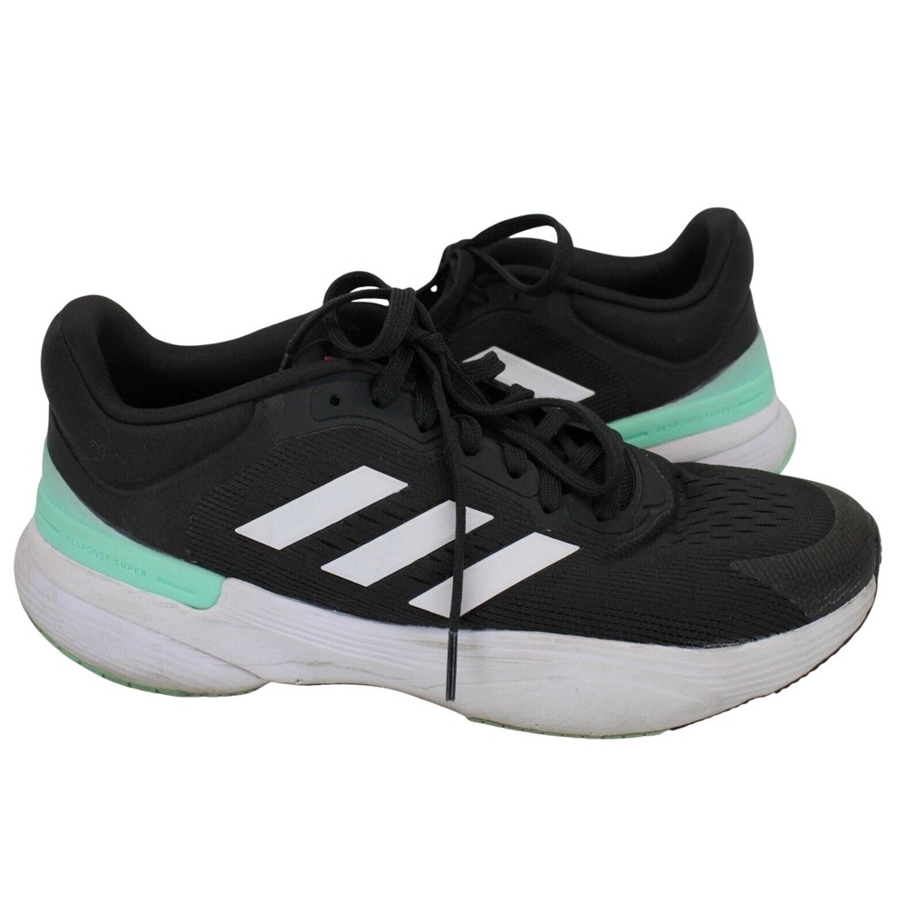 Adidas Response Super 3.0 Mens Running Shoes Black White Mint HP5938‎ Size 10